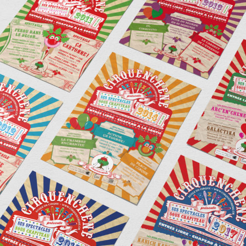 Affiches des spectacles d'été de Cirquenchêne