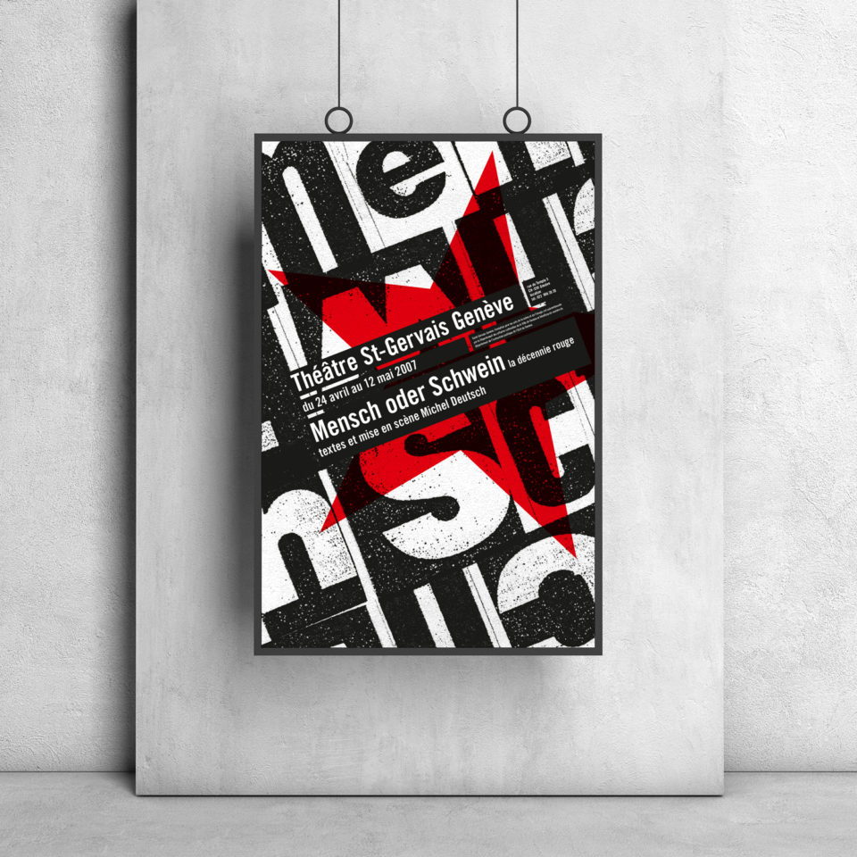 Affiche de théâtre Mensch oder Schwein