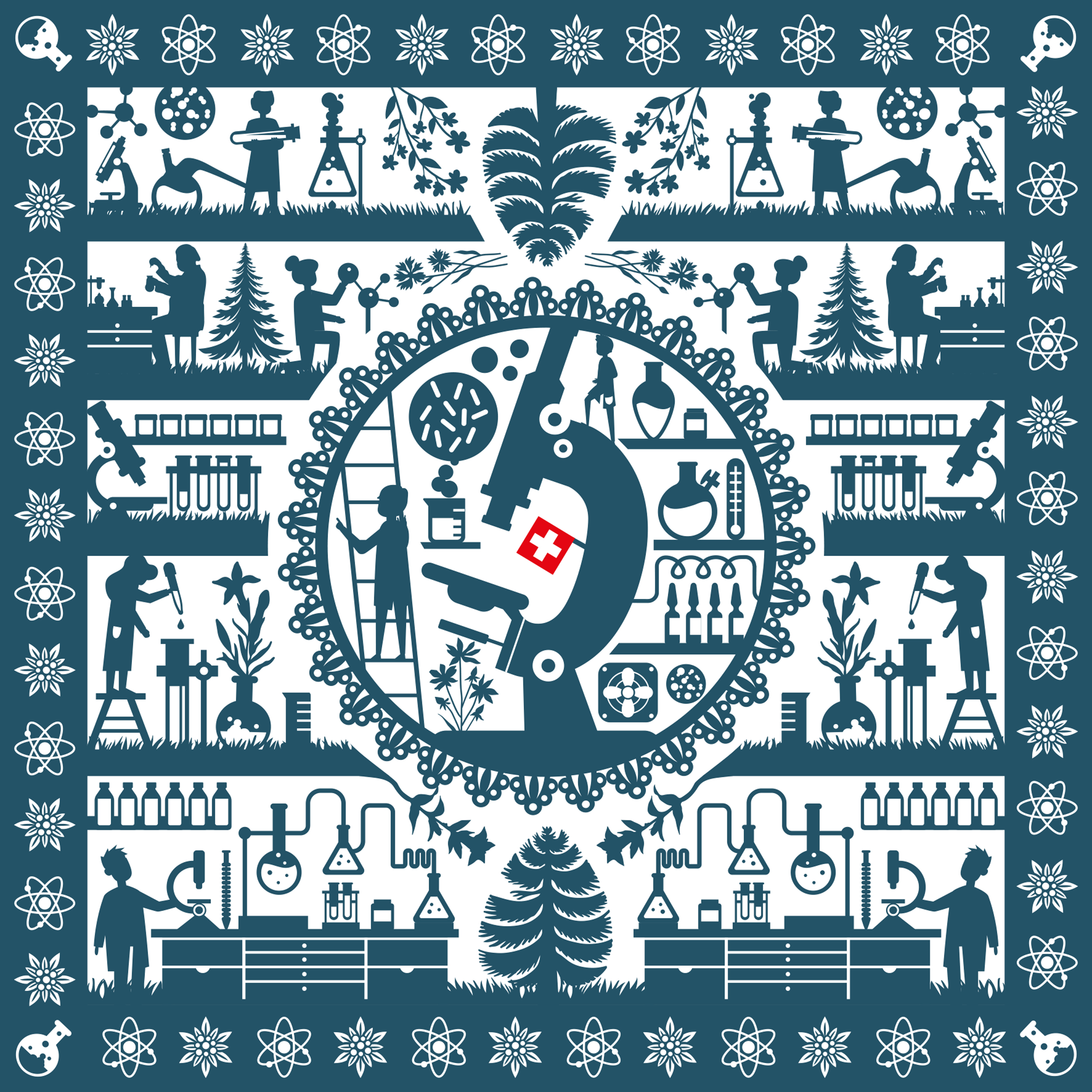 Carte de voeux 2024 pour la Fondation Pasteur Suisse, recto